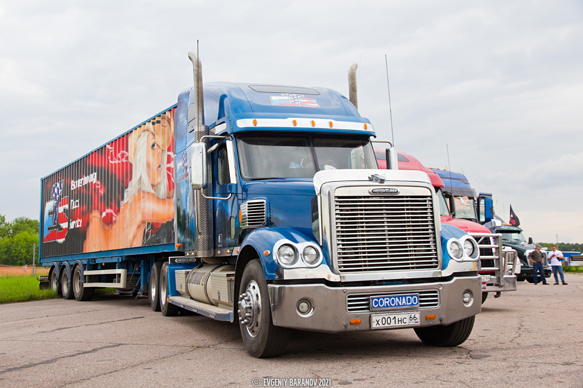 Свердловская область, № Х 001 НС 66 — Freightliner Coronado; Московская область — Фестиваль Truckfest 2021 — май; Ekaterinburg Truck Service (ETS) (Московская область)