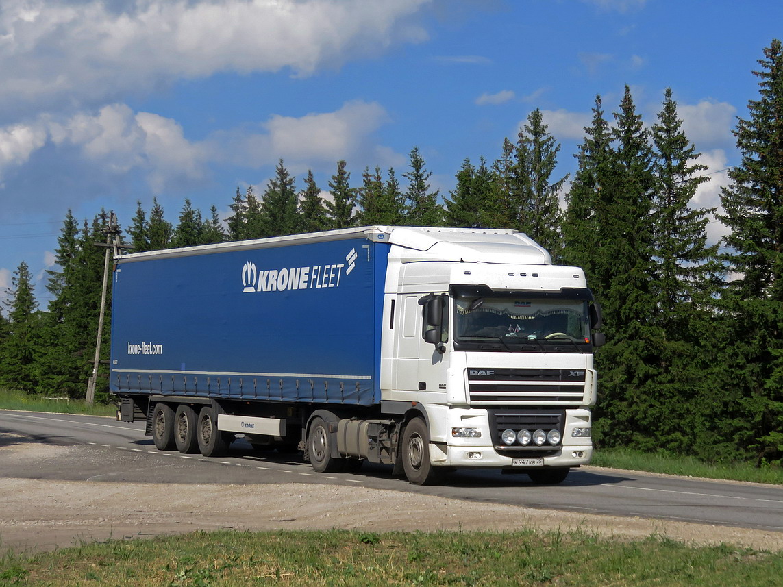 Вологодская область, № К 947 КВ 35 — DAF XF105 FT