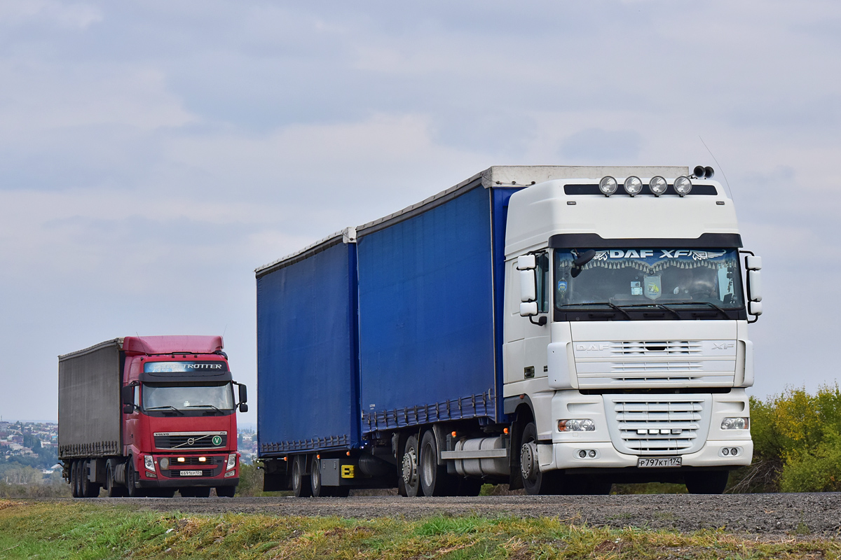 Челябинская область, № Р 797 КТ 174 — DAF XF95 FAR; Волгоградская область, № Е 691 ЕР 134 — Volvo ('2008) FH.420