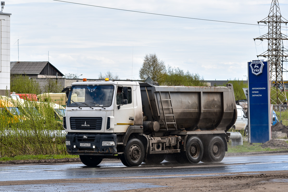 Архангельская область, № О 497 ВО 29 — МАЗ-6501W6