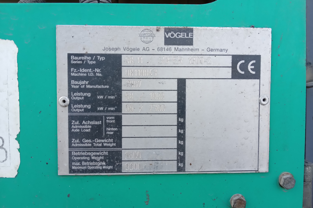 Свердловская область, № (66) Б/Н СТ 0062 — Vogele Super 1300/1303 (общая модель)