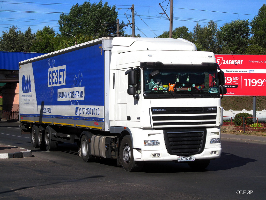 Минская область, № АТ 5796-5 — DAF XF105 FT