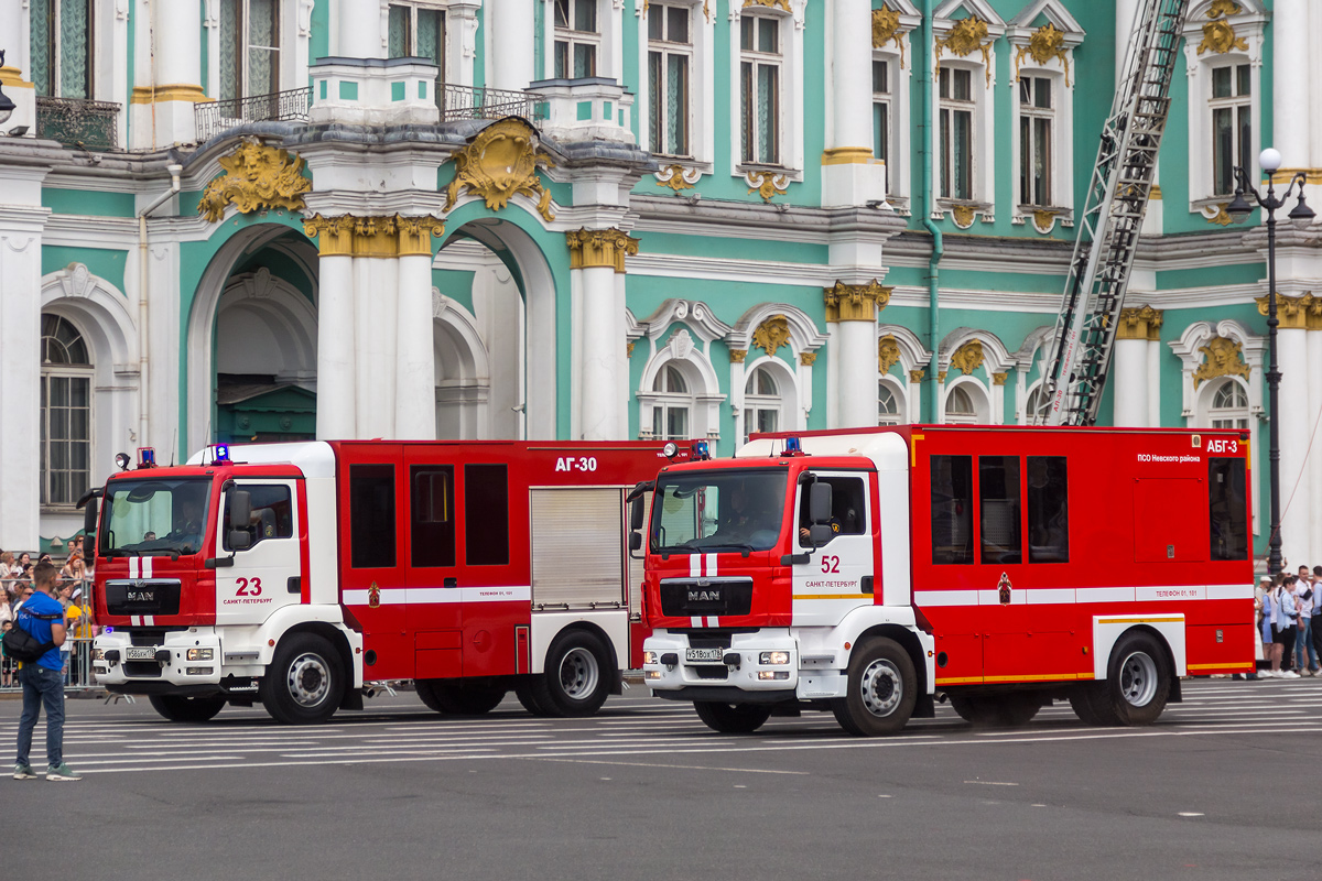 Санкт-Петербург, № У 518 ОХ 178 — MAN TGM (общая модель); Санкт-Петербург — Парад, посвящённый 220-летию со дня образования пожарной охраны Санкт‑Петербурга (30.06.2023 г.)