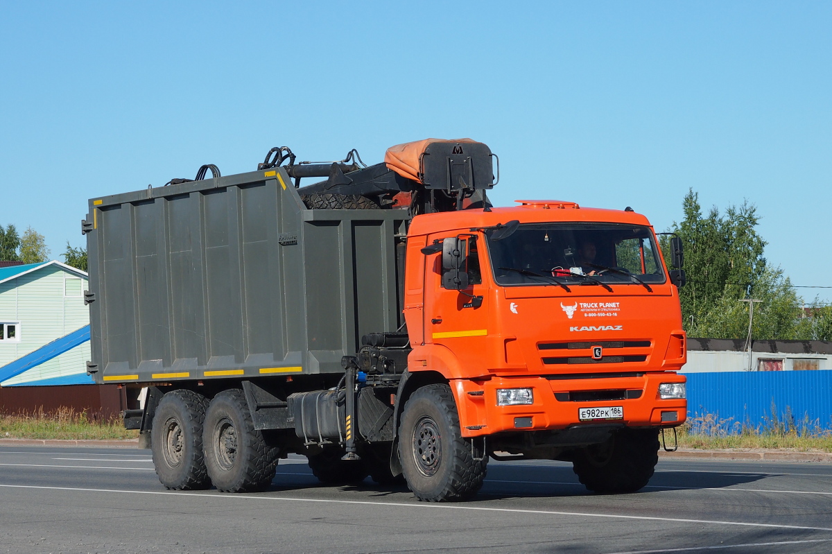 Ханты-Мансийский автоном.округ, № Е 982 РК 186 — КамАЗ-43118 (общая модель)