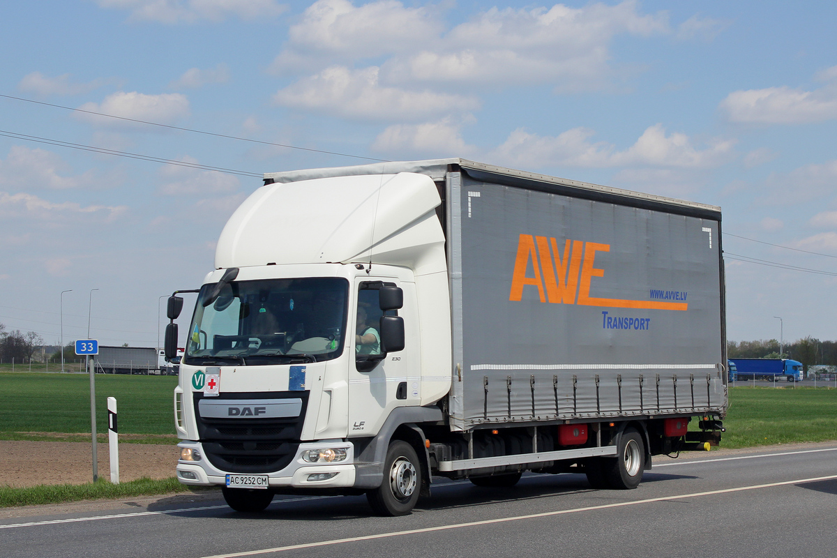 Волынская область, № АС 9252 СМ — DAF LF Euro6 FA