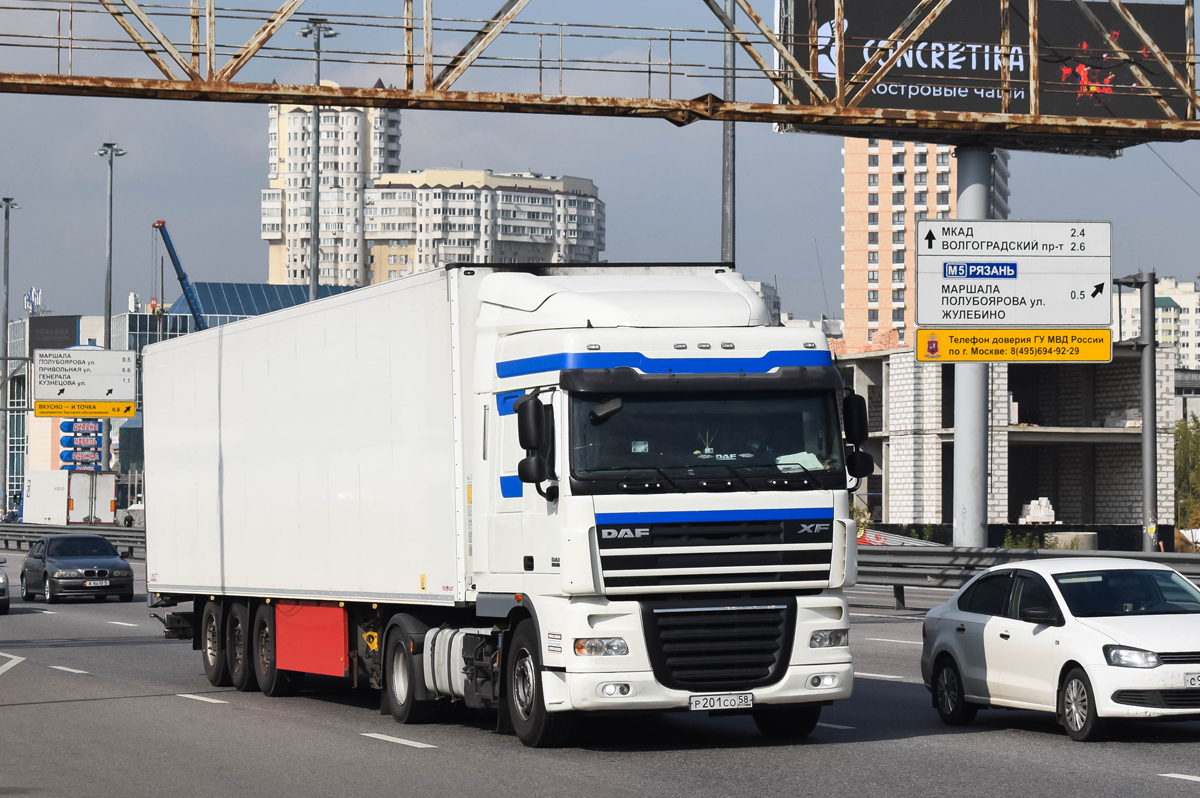 Пензенская область, № Р 201 СО 58 — DAF XF105 FT