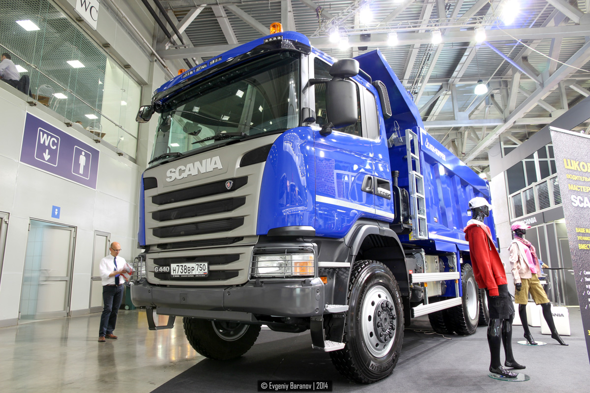 Московская область, № Н 738 ВР 750 — Scania ('2013) G440; Московская область — Выставка "Строительная Техника и Технологии" — 2014