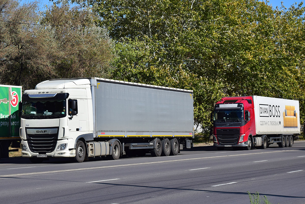 Брянская область, № О 517 КР 32 — DAF XF Euro6 FT; Саратовская область, № А 511 УК 164 — Volvo ('2012) FH.420 [X9P]