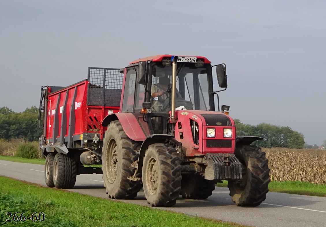 Венгрия, № MWZ-394 — Беларус-952 (общая модель); Прицепы сельскохозяйственные — Разбрасыватели твёрдых удобрений (общая)