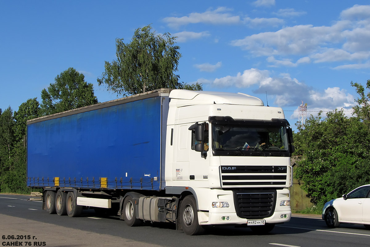 Липецкая область, № М 492 НН 48 — DAF XF105 FT