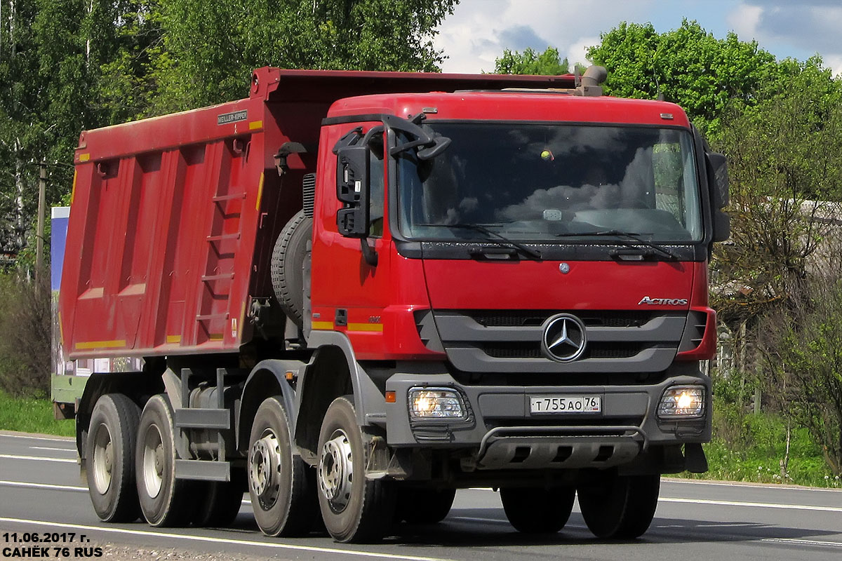 Ярославская область, № Т 755 АО 76 — Mercedes-Benz Actros '09 4141 [Z9M]