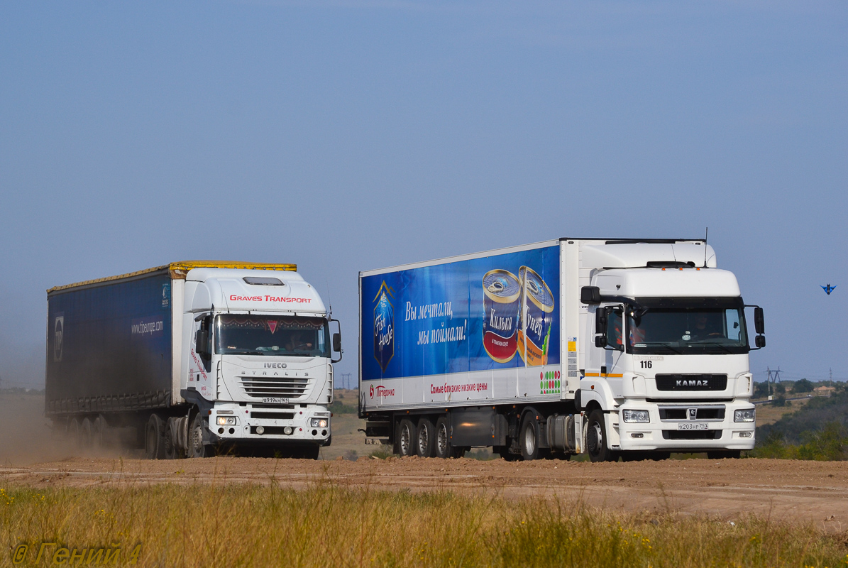 Ростовская область, № В 919 КН 161 — IVECO Stralis ('2002); Московская область, № 116 — КамАЗ-5490-S5(87)