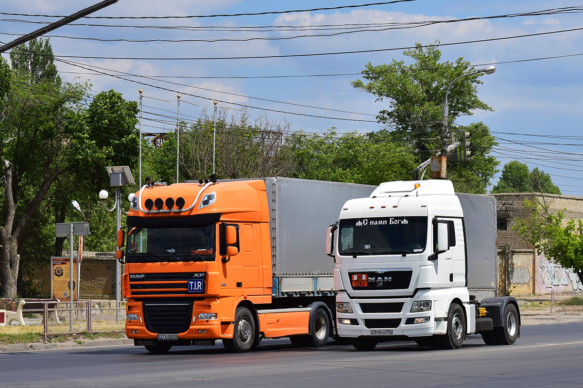 Иран, № 27 AA 939 — DAF XF105 FT; Волгоградская область, № К 919 ТМ 134 — MAN TGX ('2007) 18.400