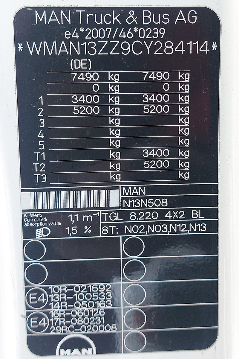 Днепропетровская область, № АС 4535 НМ — MAN TGL 8.220