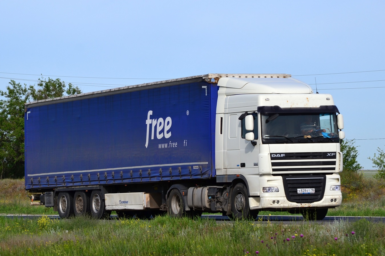 Удмуртия, № Х 828 ЕТ 18 — DAF XF105 FT
