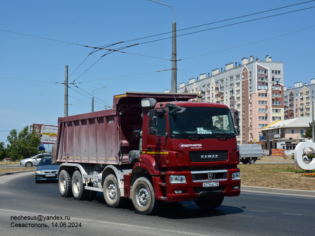 Севастополь, № В 214 АС 92 — КамАЗ-65801-T5(68)