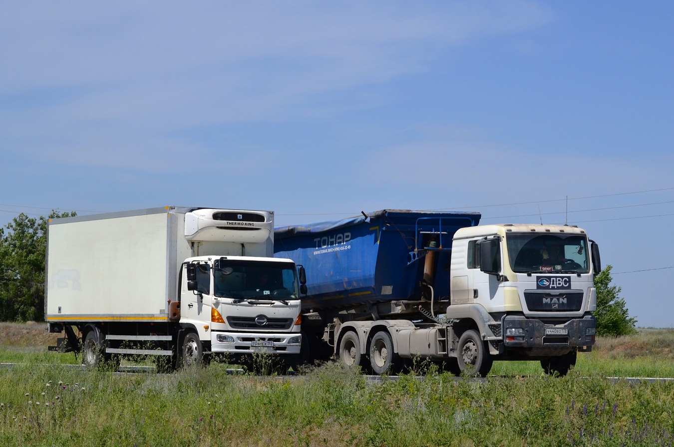 Краснодарский край, № Т 049 ЕХ 193 — Hino 500; Волгоградская область, № У 440 ВО 178 — MAN TGS 33.440