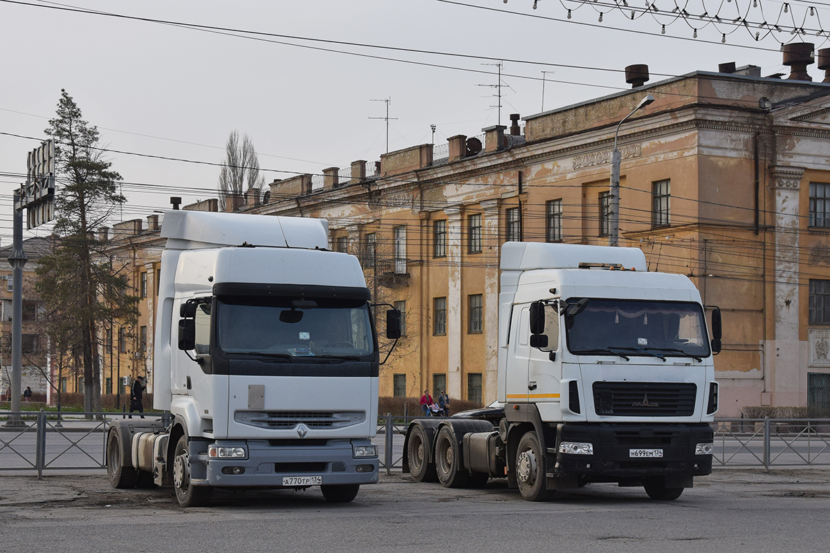 Волгоградская область, № А 770 ТР 134 — Renault Premium ('2006); Волгоградская область, № Н 699 ЕМ 134 — МАЗ-6430A9