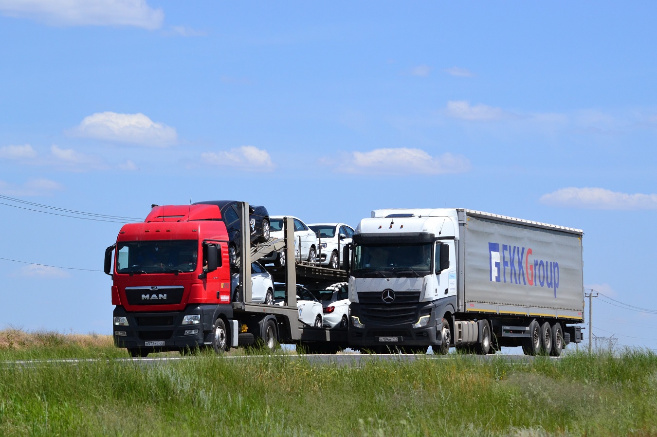 Самарская область, № В 572 КЕ 763 — MAN TGX ('2007) 18.400; Москва, № А 709 ВХ 797 — Mercedes-Benz Actros '18 1845 [Z9M]