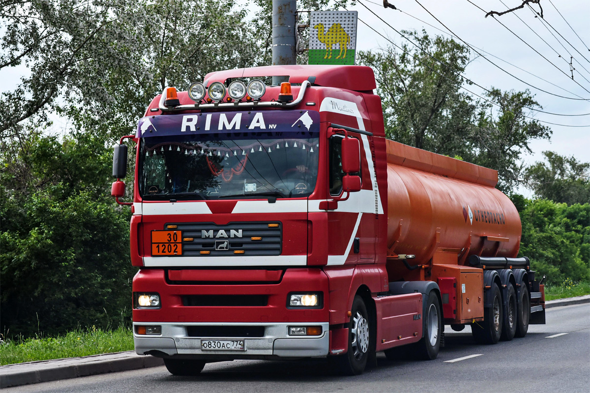 Челябинская область, № О 830 АС 774 — MAN TGA 18.350