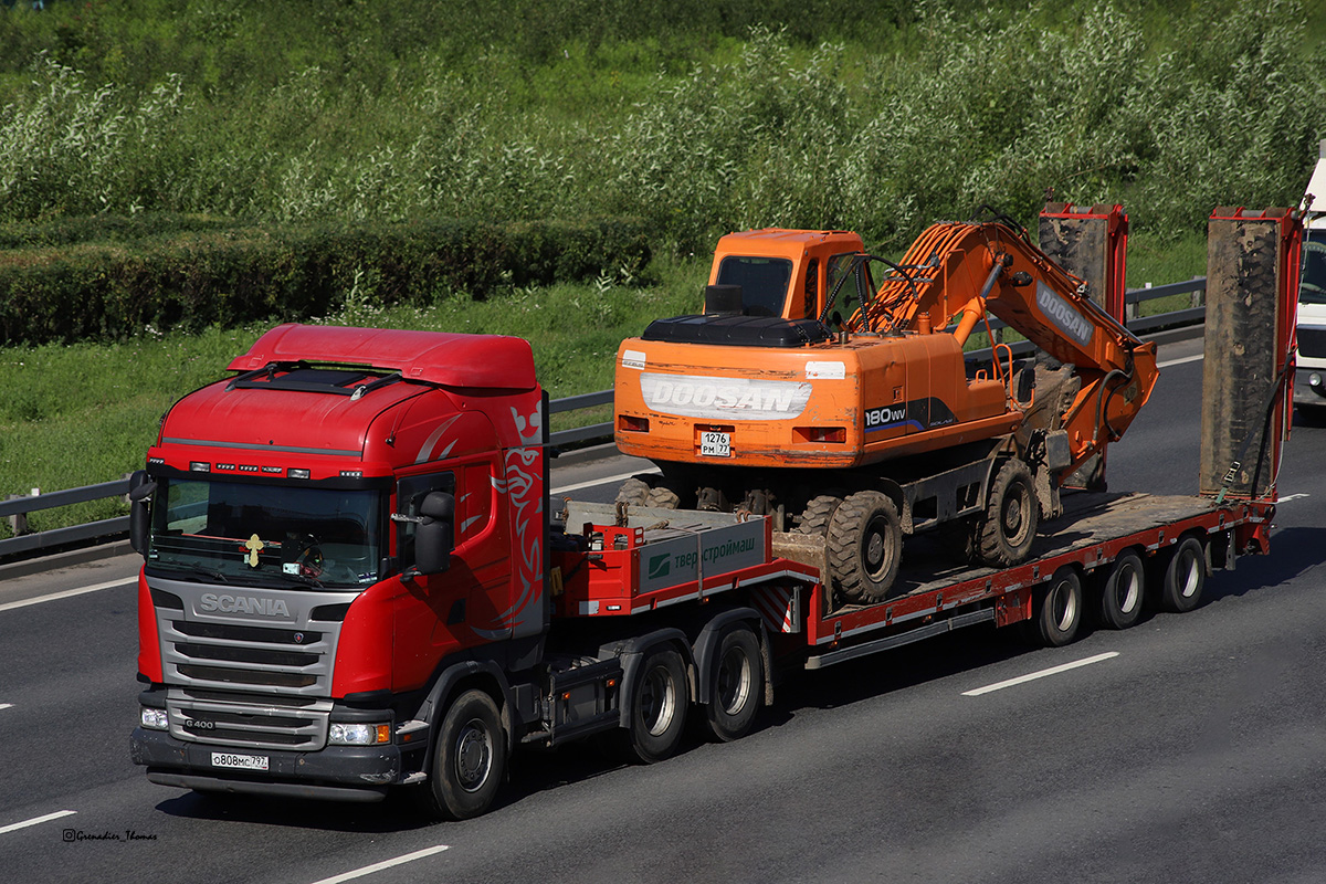 Москва, № О 808 МС 797 — Scania ('2013) G400; Москва, № 1276 РМ 77 — Doosan DX180LC