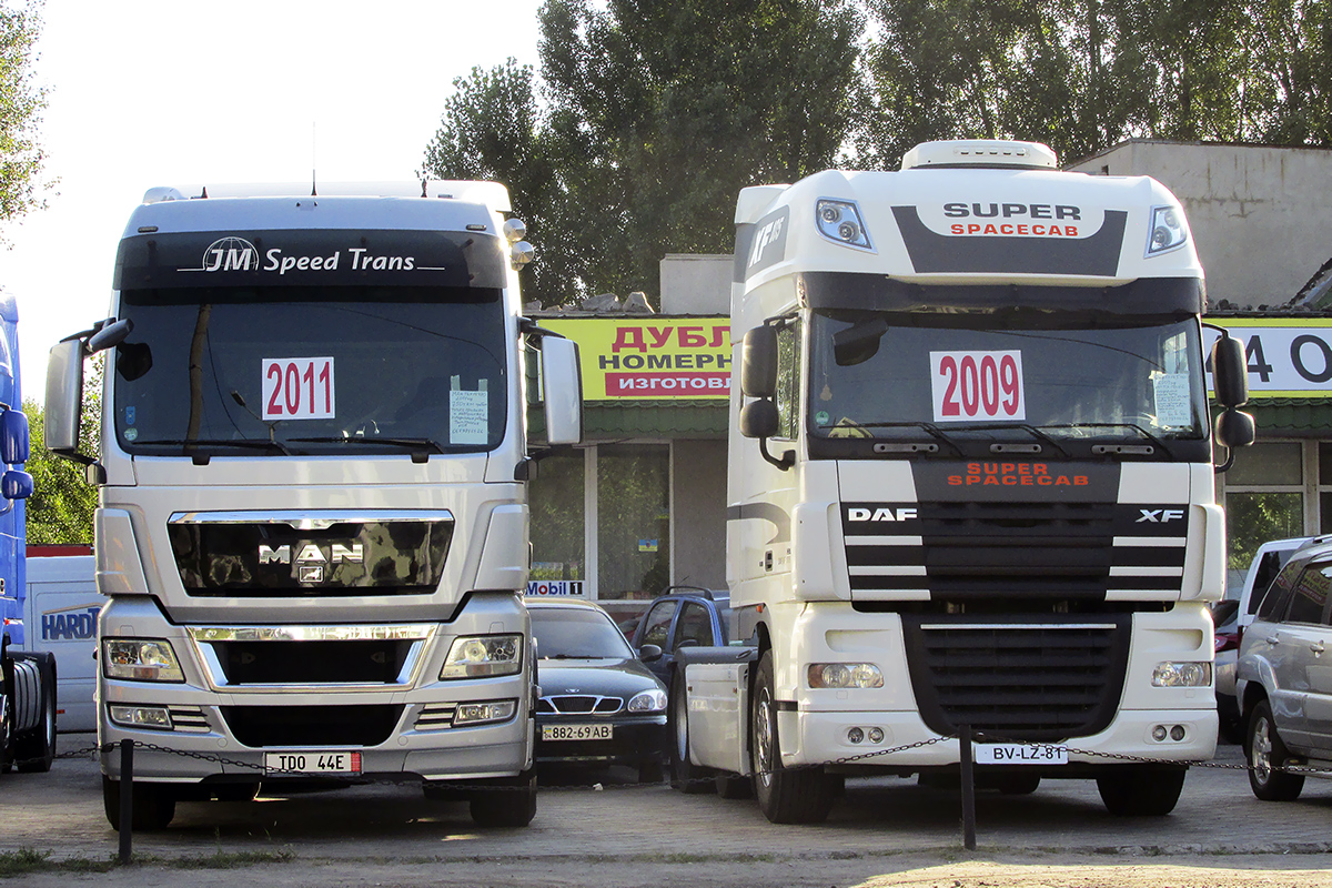 Чехия, № TDO 44E — MAN TGX ('2007) 18.480; Нидерланды, № BV-LZ-81 — DAF XF105 FT