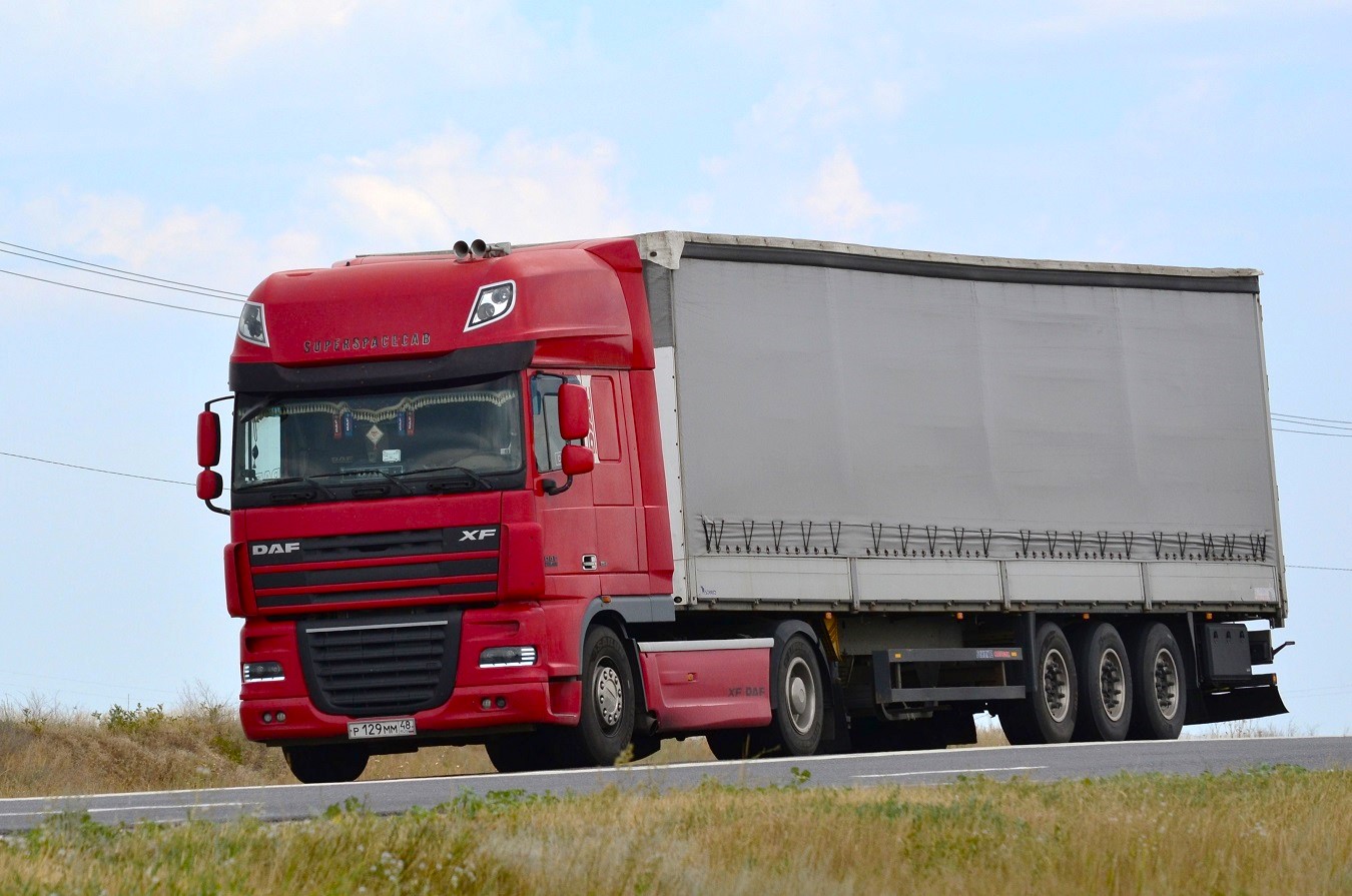 Липецкая область, № Р 129 ММ 48 — DAF XF105 FT