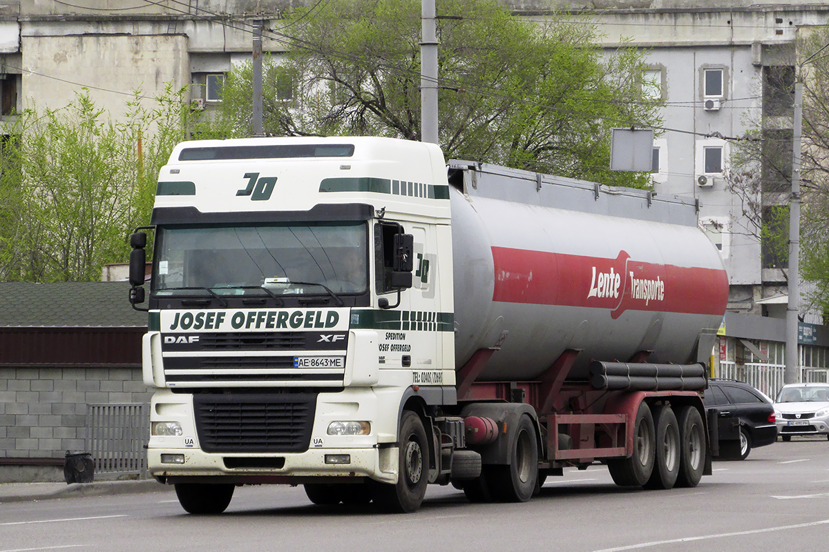 Днепропетровская область, № АЕ 8643 МЕ — DAF XF95 FT