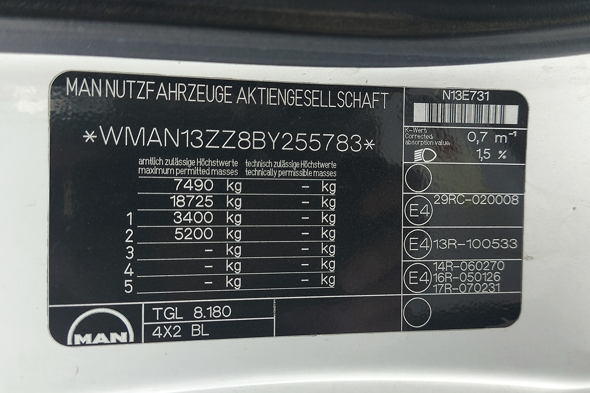Днепропетровская область, № АЕ 1715 ТК — MAN TGL 8.180