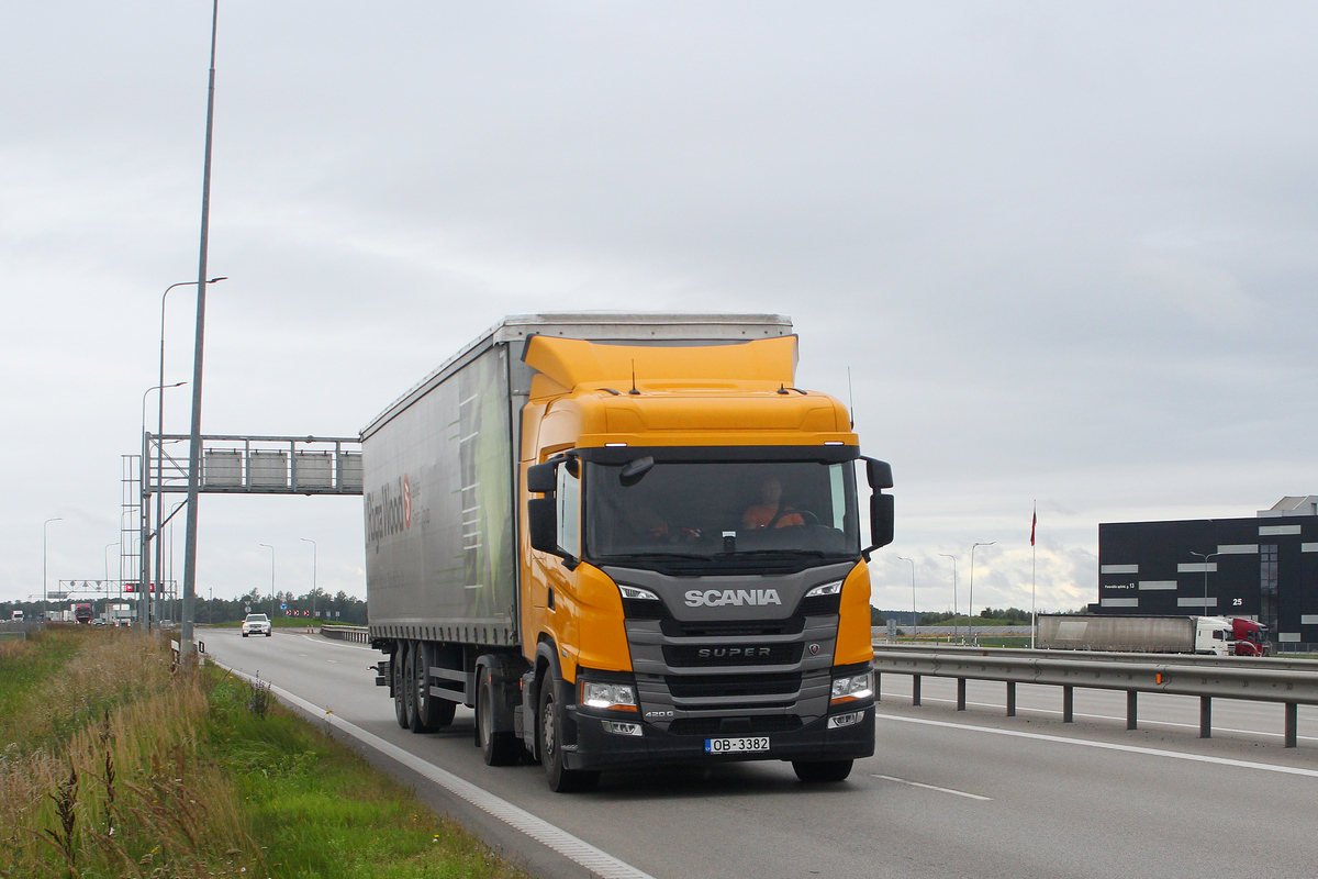 Латвия, № OB-3382 — Scania ('2016) G-Series (общ. м)