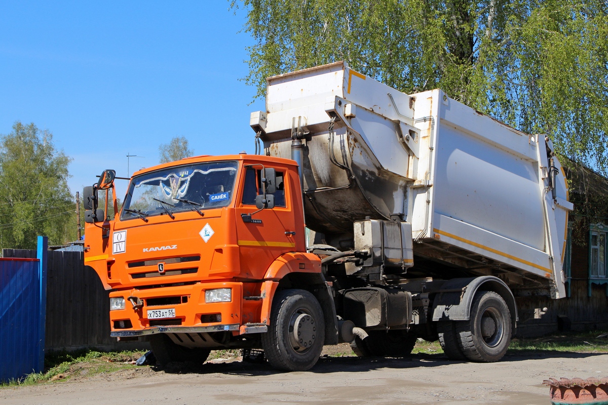 Омская область, № Х 753 АТ 55 — КамАЗ-53605 (общая модель)