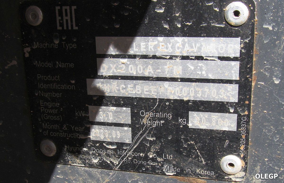 Витебская область, № (BY-2) Б/Н СТ 0220 — Doosan DX200A