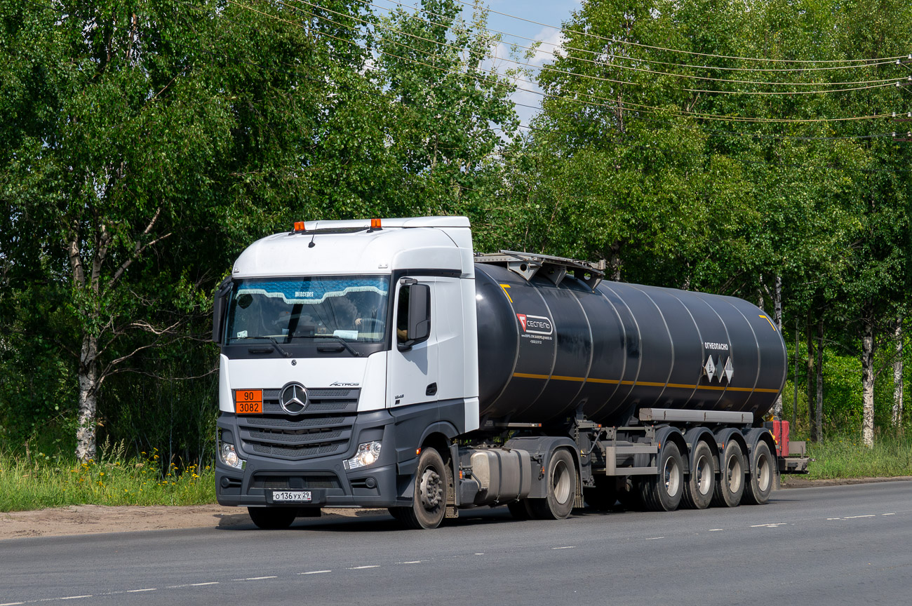 Архангельская область, № О 136 УХ 29 — Mercedes-Benz Actros ('2022) [LRD]